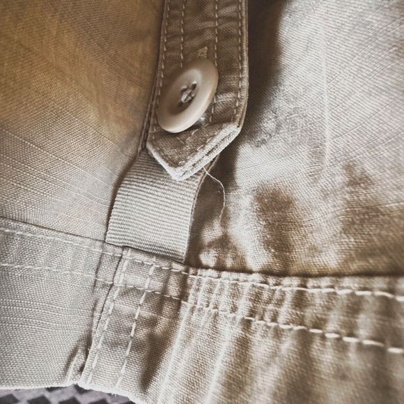 Eddie Bauer Size 8 Khaki Roll-up Pants Y2K Embroidered Detail - Picture 8 of 12